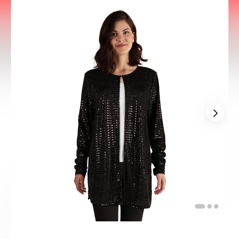 🆕 Lily Morgan Plus Size Black 3X  Women's Shimmer Cardigan
